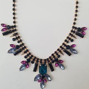 Gemstone Rustic Gold Statement Necklace